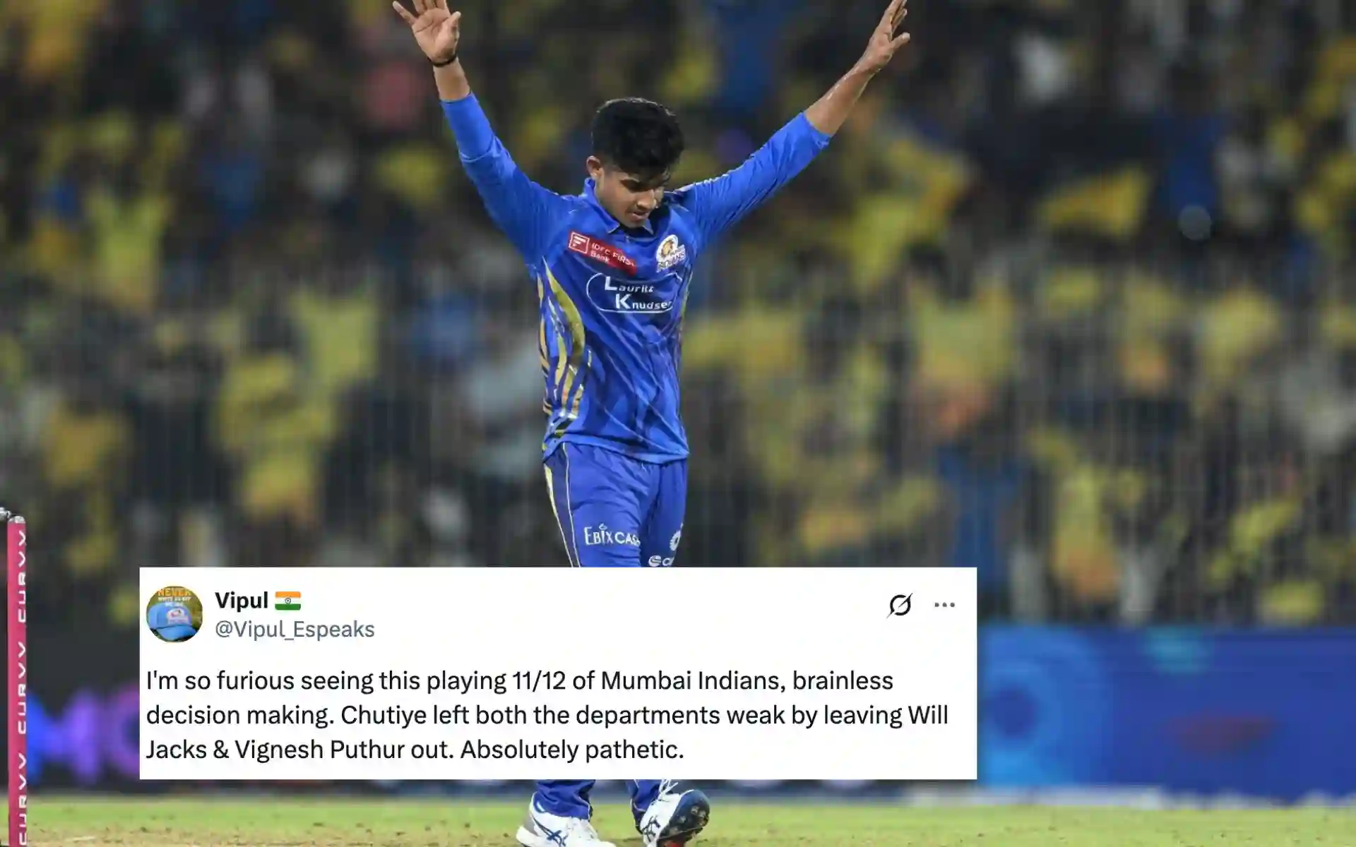 Analysis: Was Dropping Vignesh Puthur A Mistake? Mumbai Indians' Tactical Decisions Scrutinized Analysis: Was Dropping Vignesh Puthur A Mistake? Mumbai Indians' Tactical Decisions Scrutinized