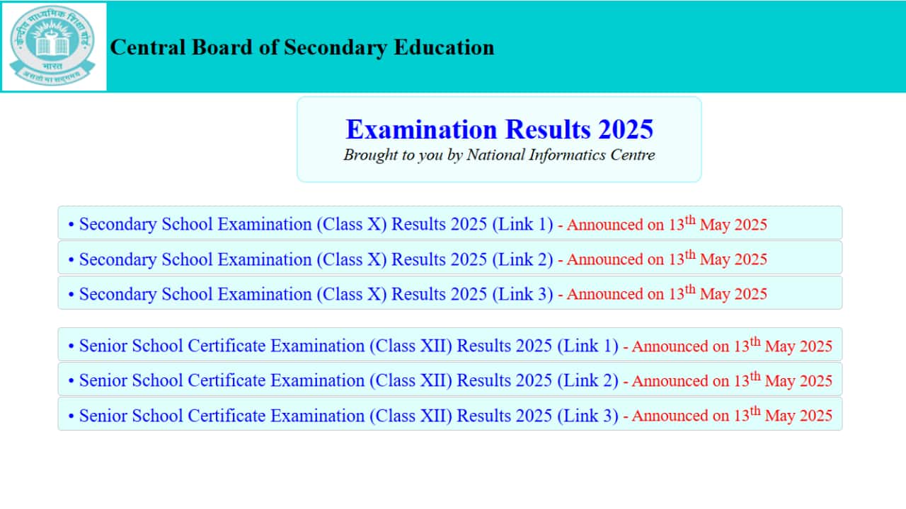 CBSE 10th & 12th Result 2025 LIVE Updates: Check Scores At Cbseresults.nic.in And DigiLocker CBSE 10th & 12th Result 2025 LIVE Updates: Check Scores At Cbseresults.nic.in And DigiLocker