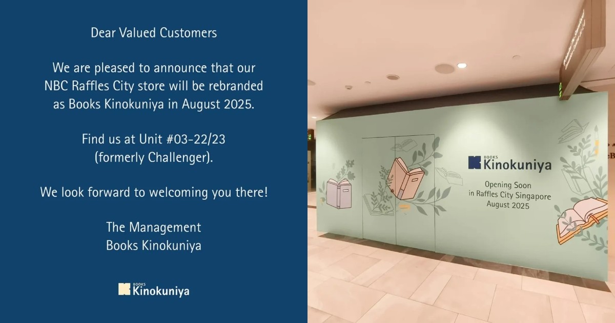 Kinokuniya's Newest Bookstore: Raffles City Opening Date Announced