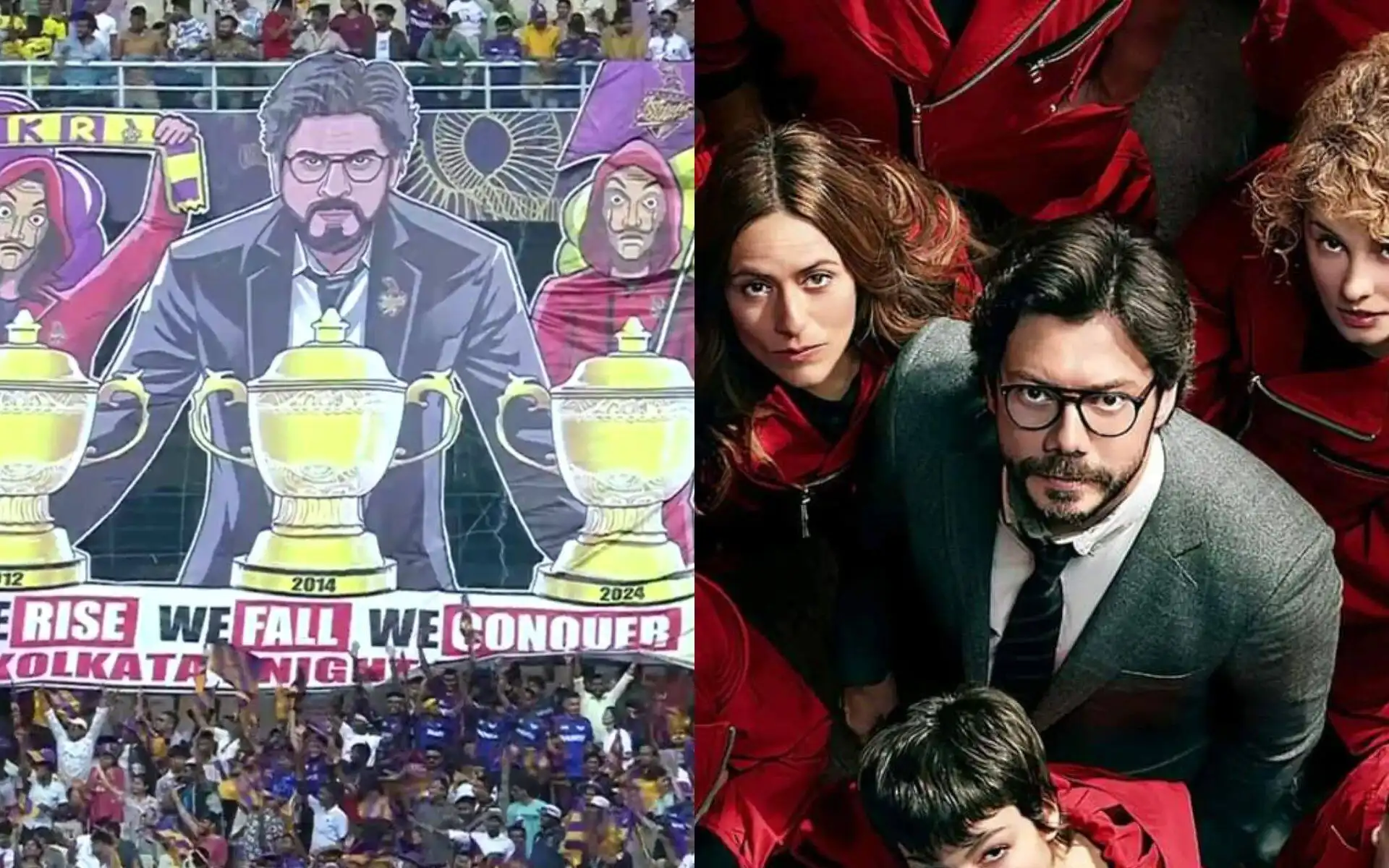 KKR Vs LSG: Fan Support And A Creative Money Heist Homage KKR Vs LSG: Fan Support And A Creative Money Heist Homage