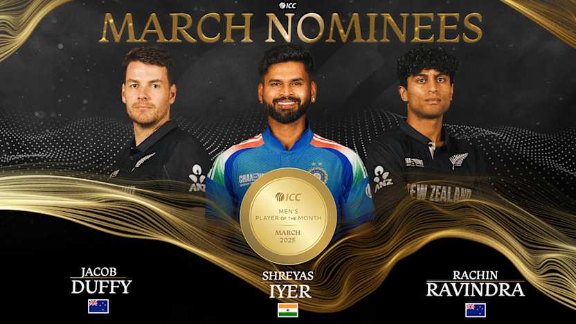 March 2025 ICC Men's Player Of The Month: Meet The Nominees March 2025 ICC Men's Player Of The Month: Meet The Nominees
