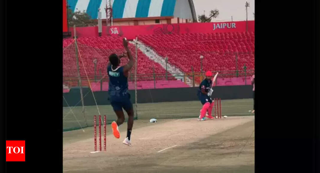 Rajasthan Royals Nets: Teenage Bowler Challenges Jofra Archer Rajasthan Royals Nets: Teenage Bowler Challenges Jofra Archer