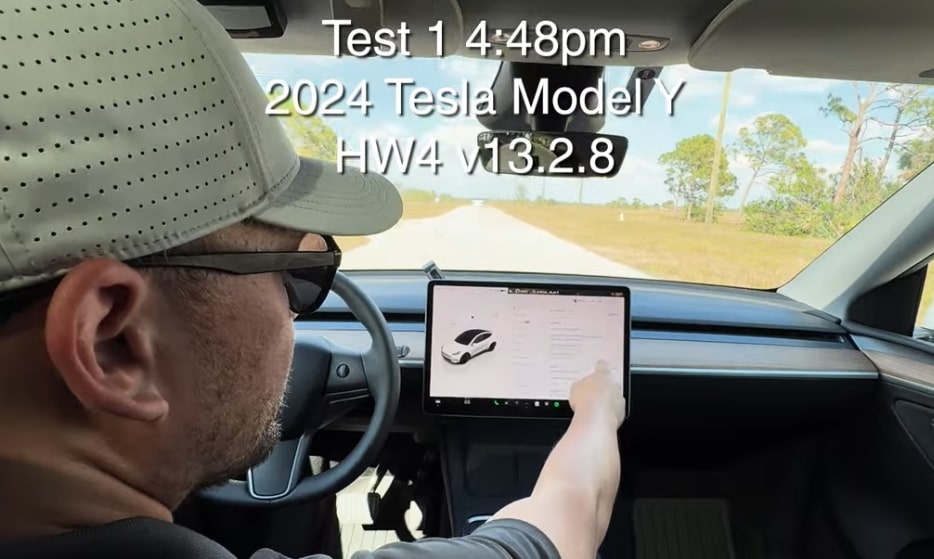 Tesla Model Y HW4 FSD Beta 13.2.8: Fake Wall Test Success Tesla Model Y HW4 FSD Beta 13.2.8: Fake Wall Test Success