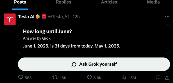 Tesla Robotaxi: Austin Launch Set For June 1st, 2025 Tesla Robotaxi: Austin Launch Set For June 1st, 2025