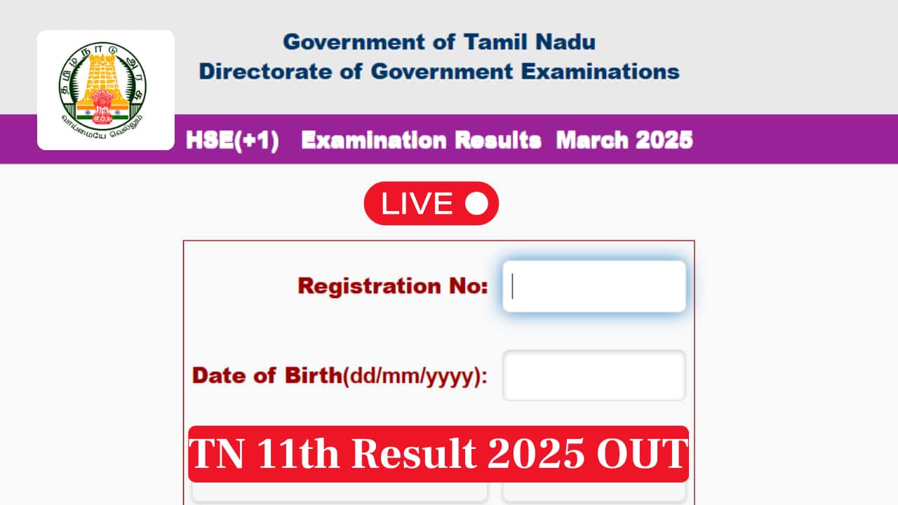 TN 11th Result 2025: HSE Plus One Results Released On Tnresults.nic.in TN 11th Result 2025: HSE Plus One Results Released On Tnresults.nic.in